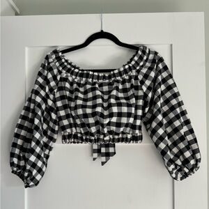 Anthropologie Maeve black & white crop top NWOT size XXS